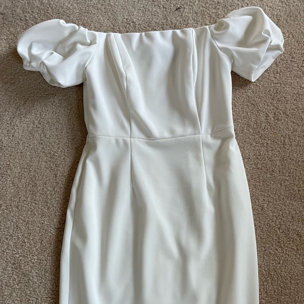 Betsy & Adam off shoulder puff sleeve dress